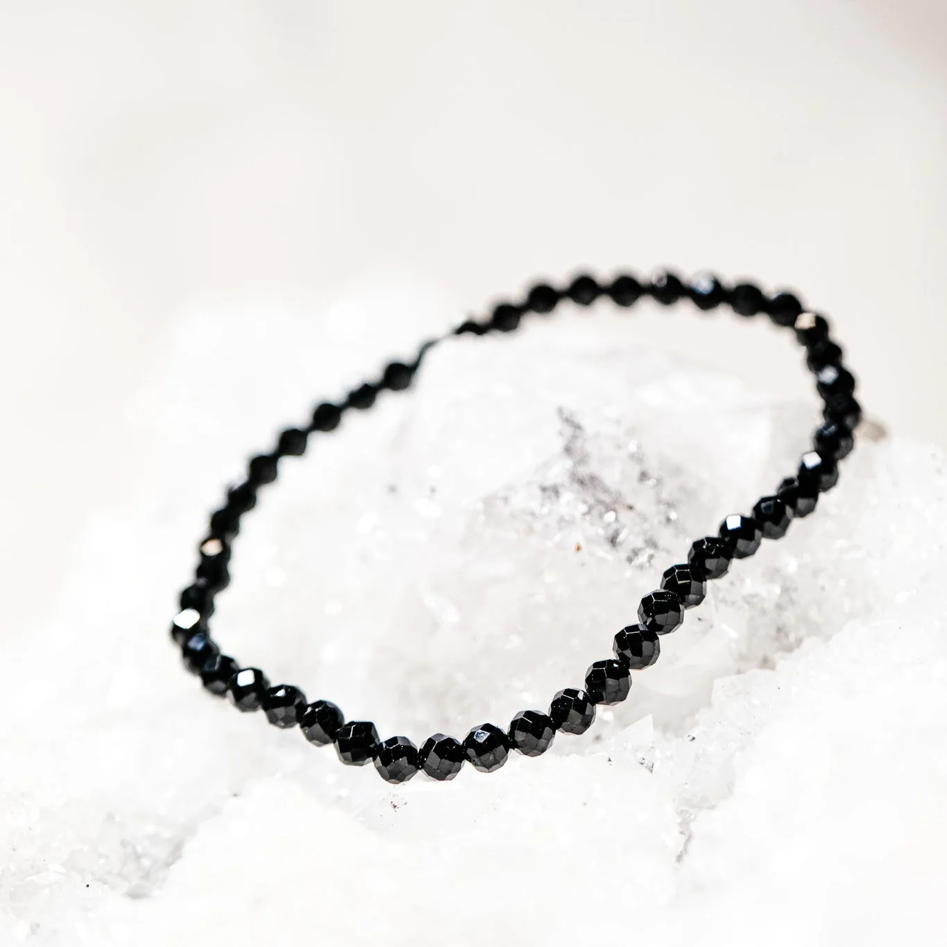 Black Tourmaline Faceted Bracelet | Protection | Grounding - Image 2