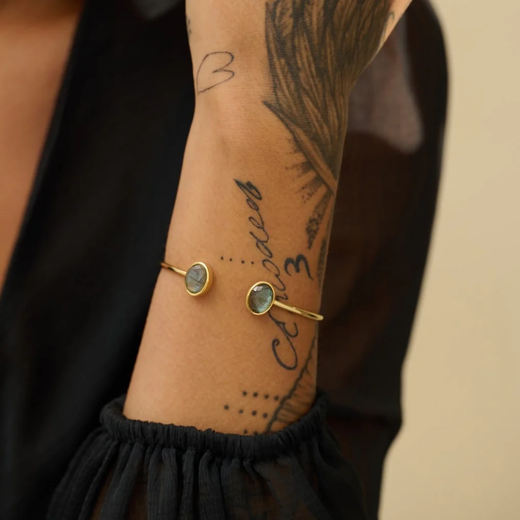The 'Yara' Labradorite Cuff Bangle | Protection | Inner Strength | Transformation - Image 5