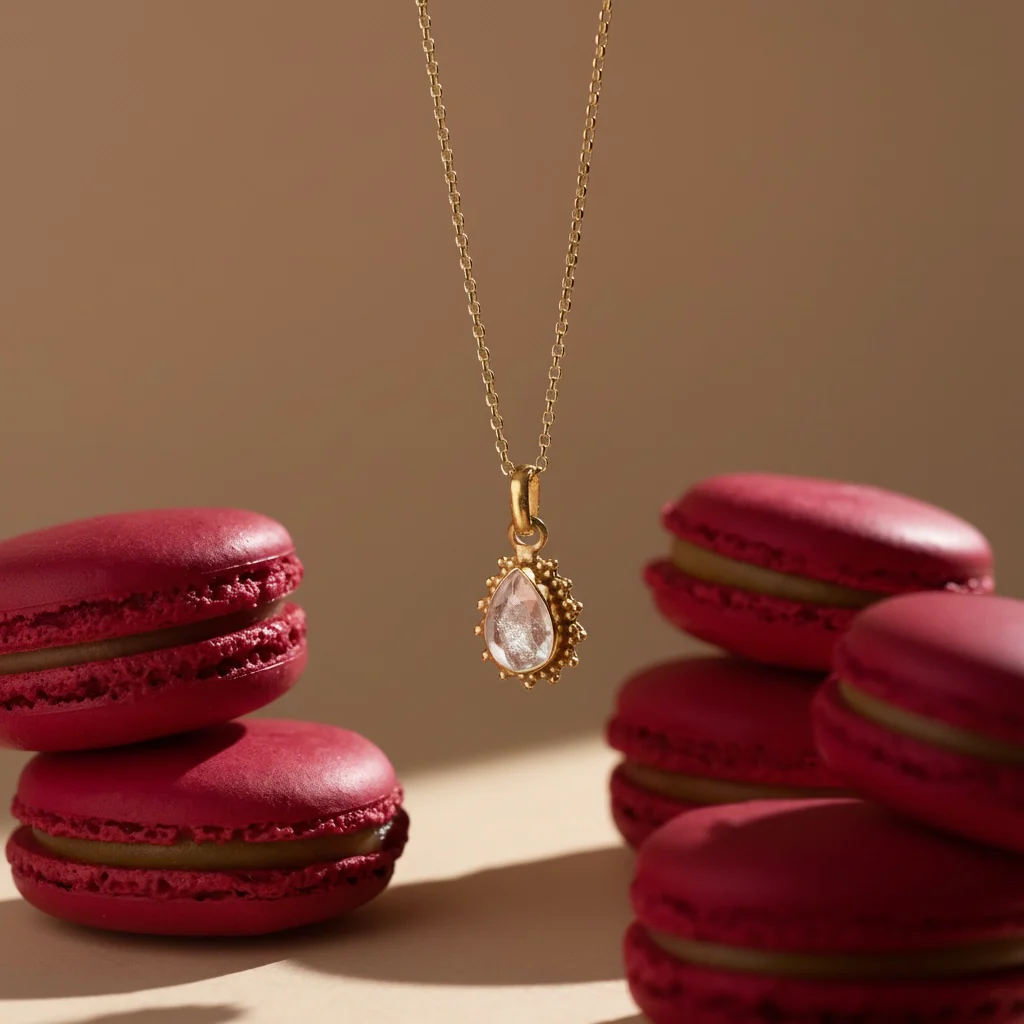 'Infinity' Libyan Desert Glass Polished Gold Necklace - Image 4