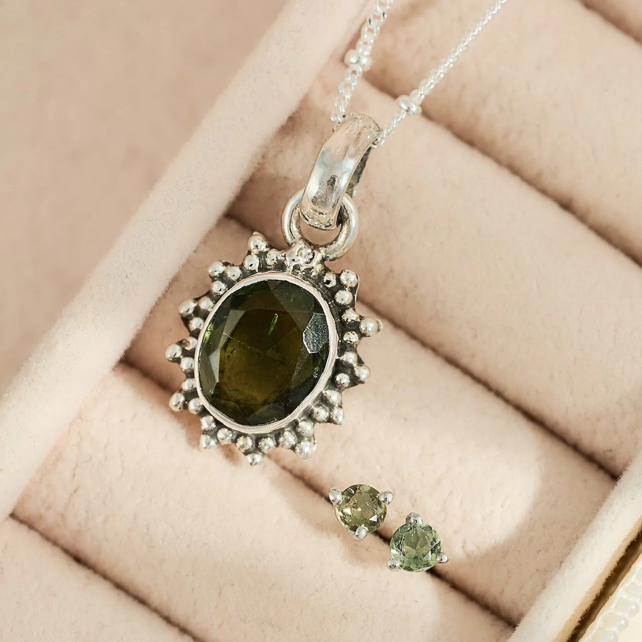 Moldavite Faceted Studs | Transformation | Expansion | Growth - Image 3