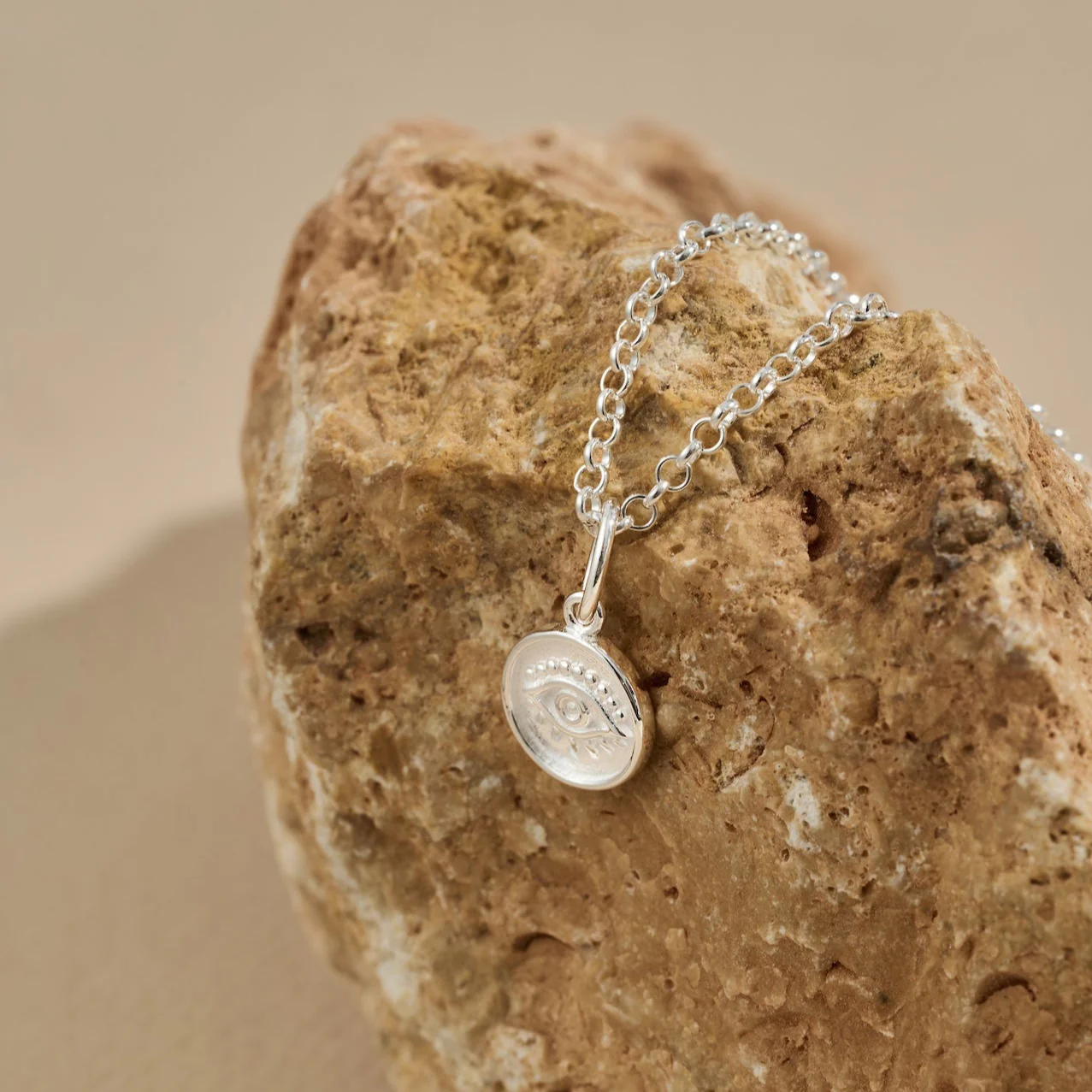 The Silver Evil Eye Charm Necklace | Protection | Good luck | Inner calm