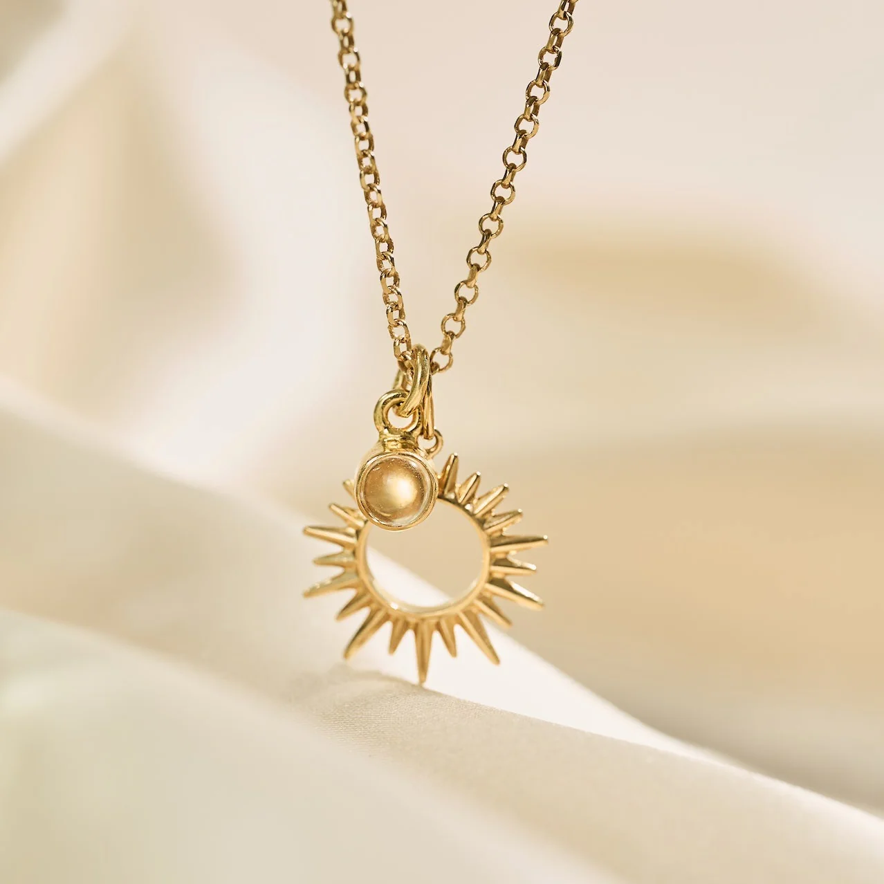 The 'Sunburst' Gold Citrine Necklace