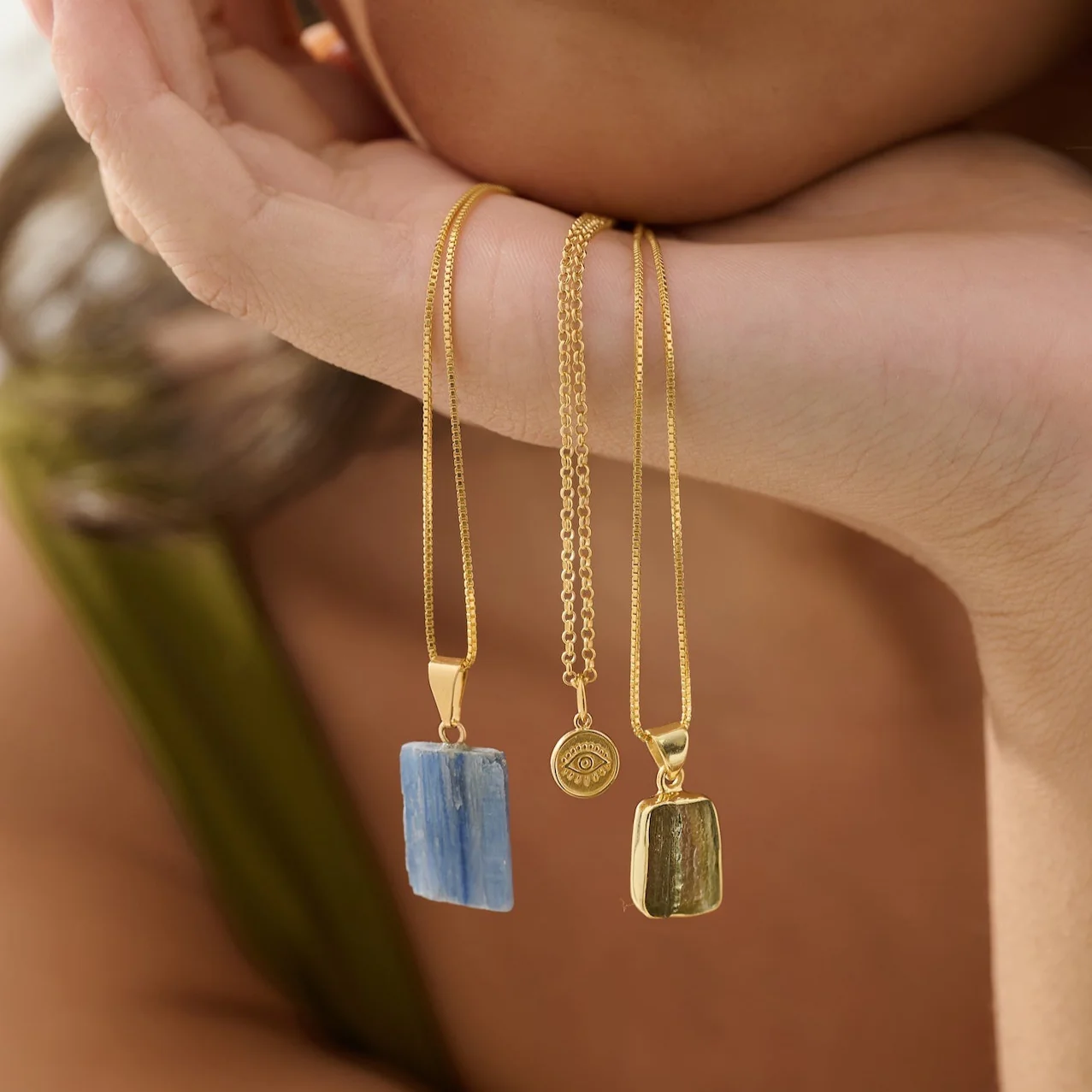 The Gold Evil Eye Charm Necklace | Protection | Good luck | Inner calm - Image 2