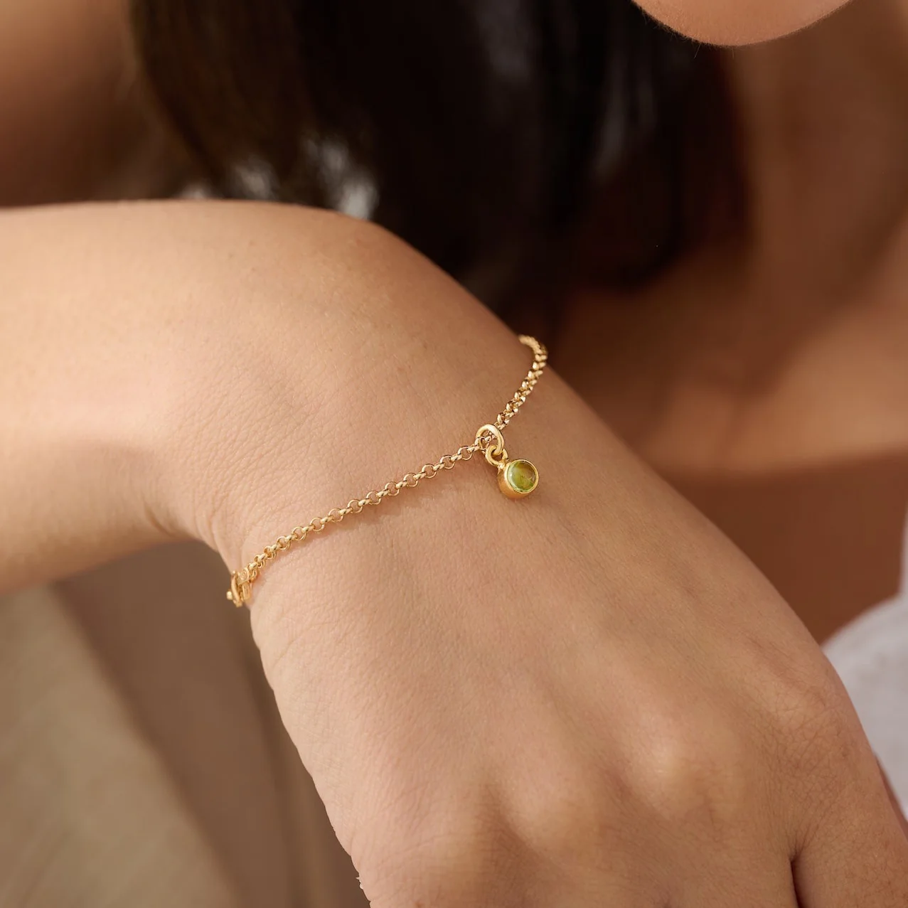 The 'Sunburst' Gold Peridot Bracelet - Image 3