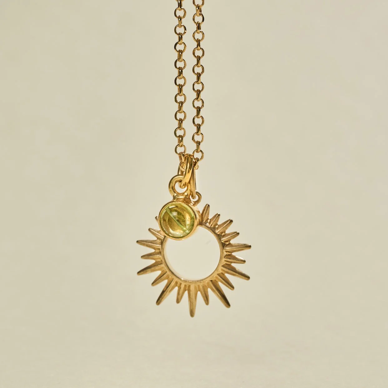 The 'Sunburst' Gold Peridot Necklace