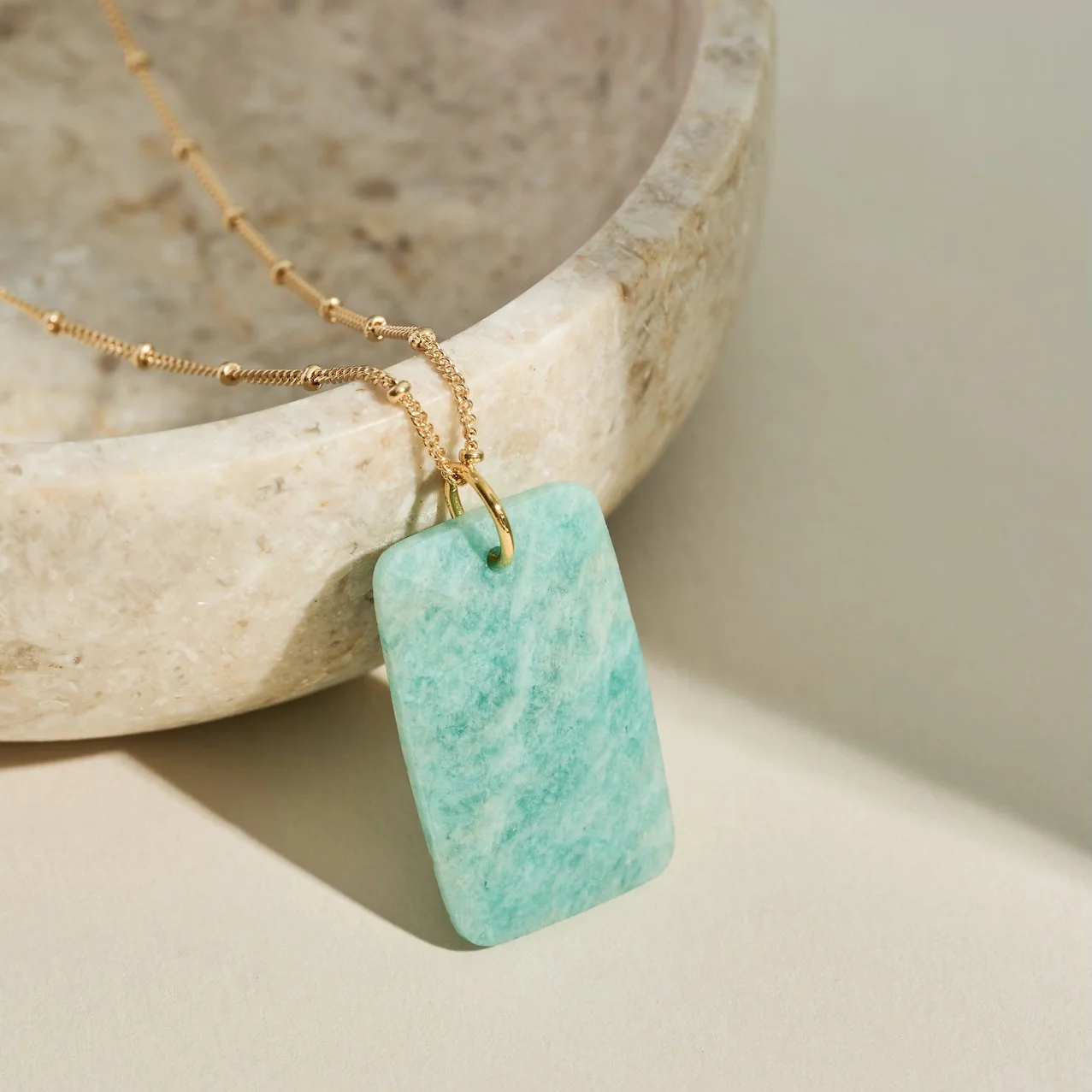 The 'Thea' Amazonite Gold Necklace | Emotional Balance | Power | Authenticity - Image 2
