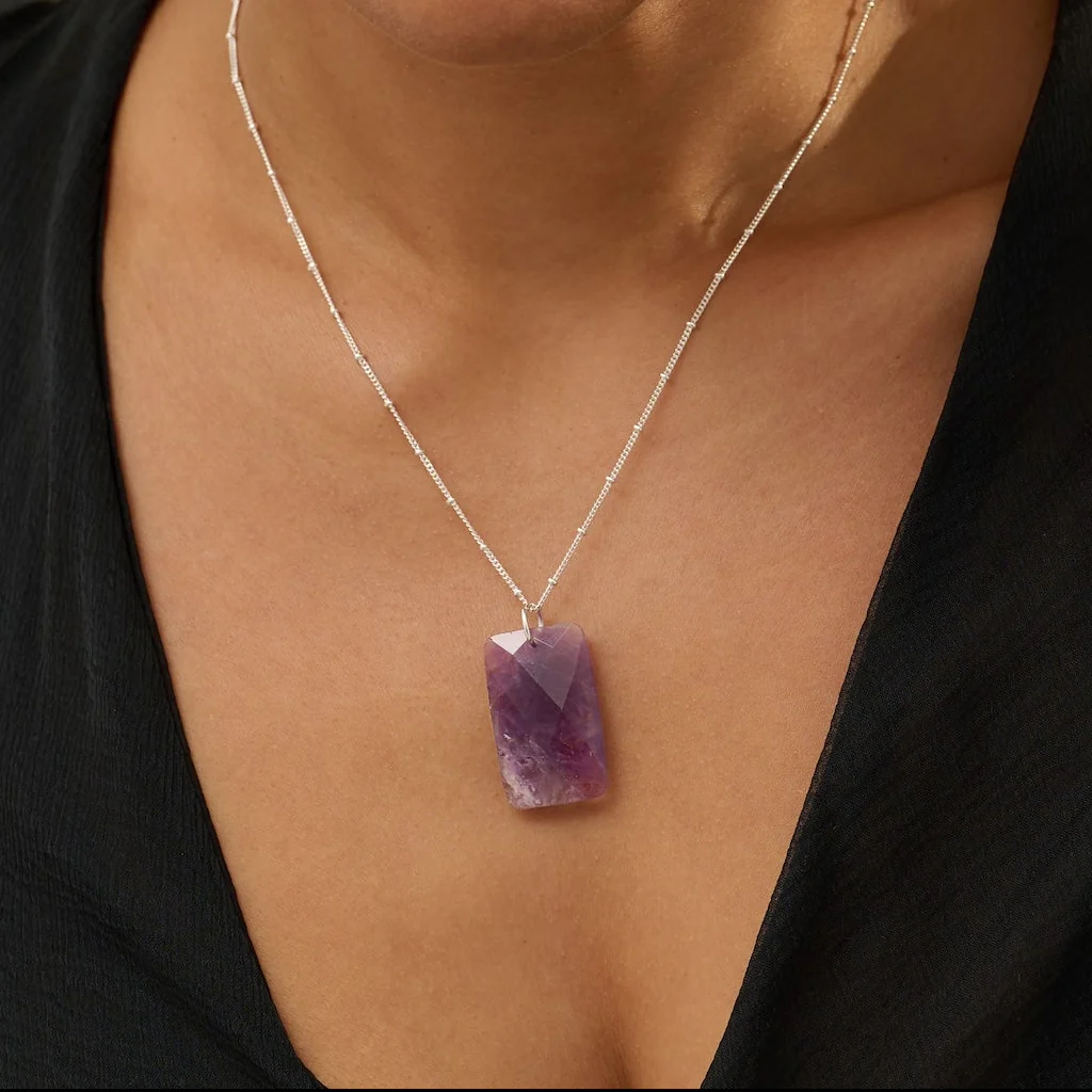 The 'Thea' Amethyst Silver Necklace | Peace | Calm | Tranquility
