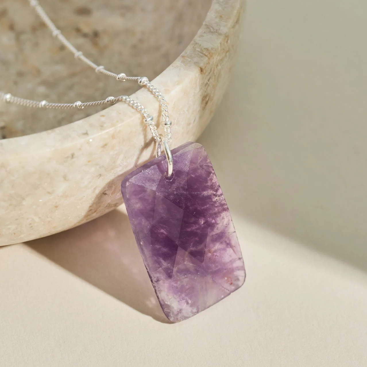 The 'Thea' Amethyst Silver Necklace | Peace | Calm | Tranquility - Image 2