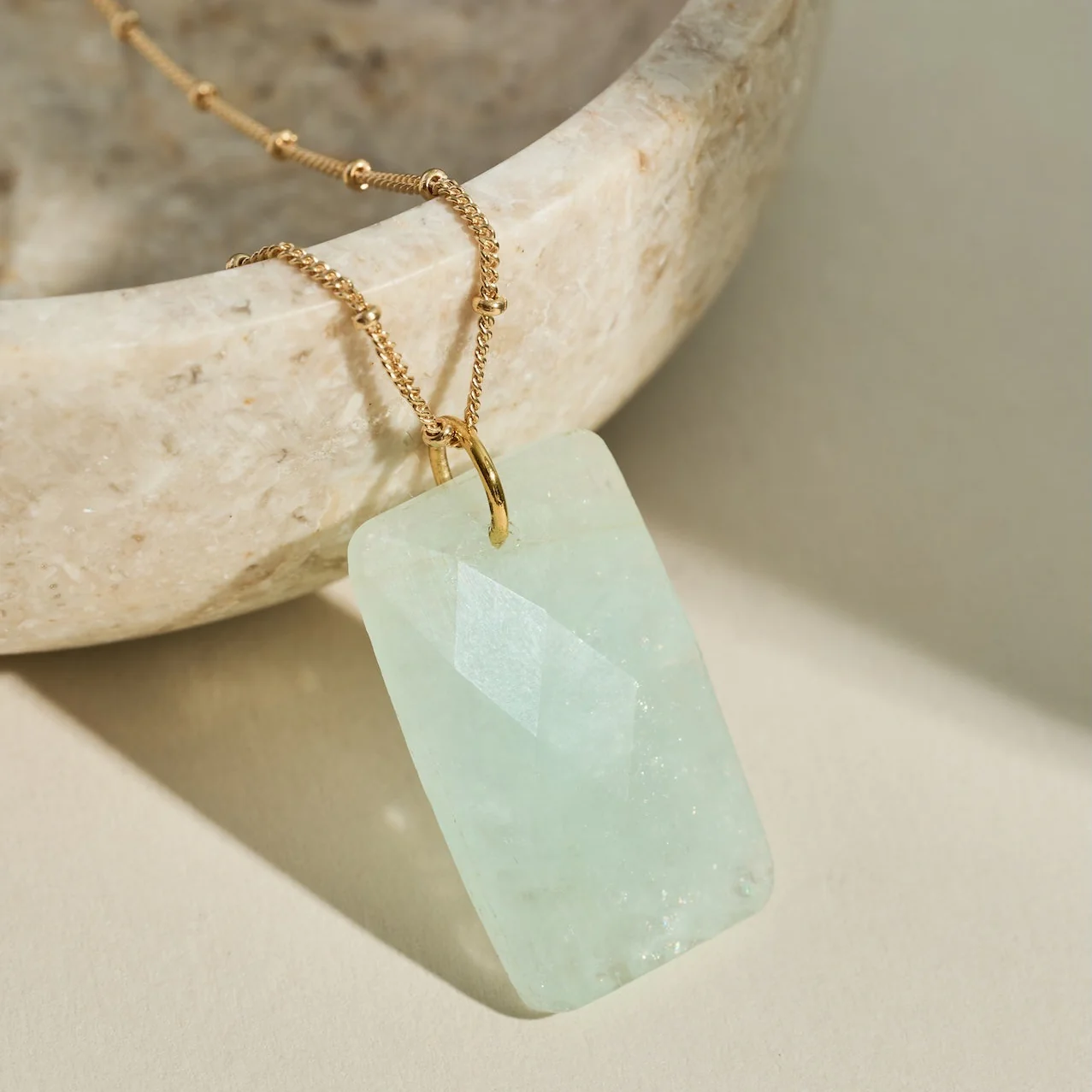 The 'Thea' Aquamarine Gold Necklace | Calm | Harmony | Confidence - Image 3