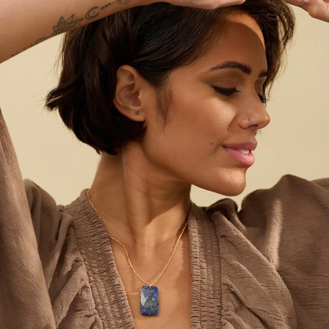 The 'Thea' Lapis Lazuli Gold Necklace | Protection | Spirituality | Power - Image 2