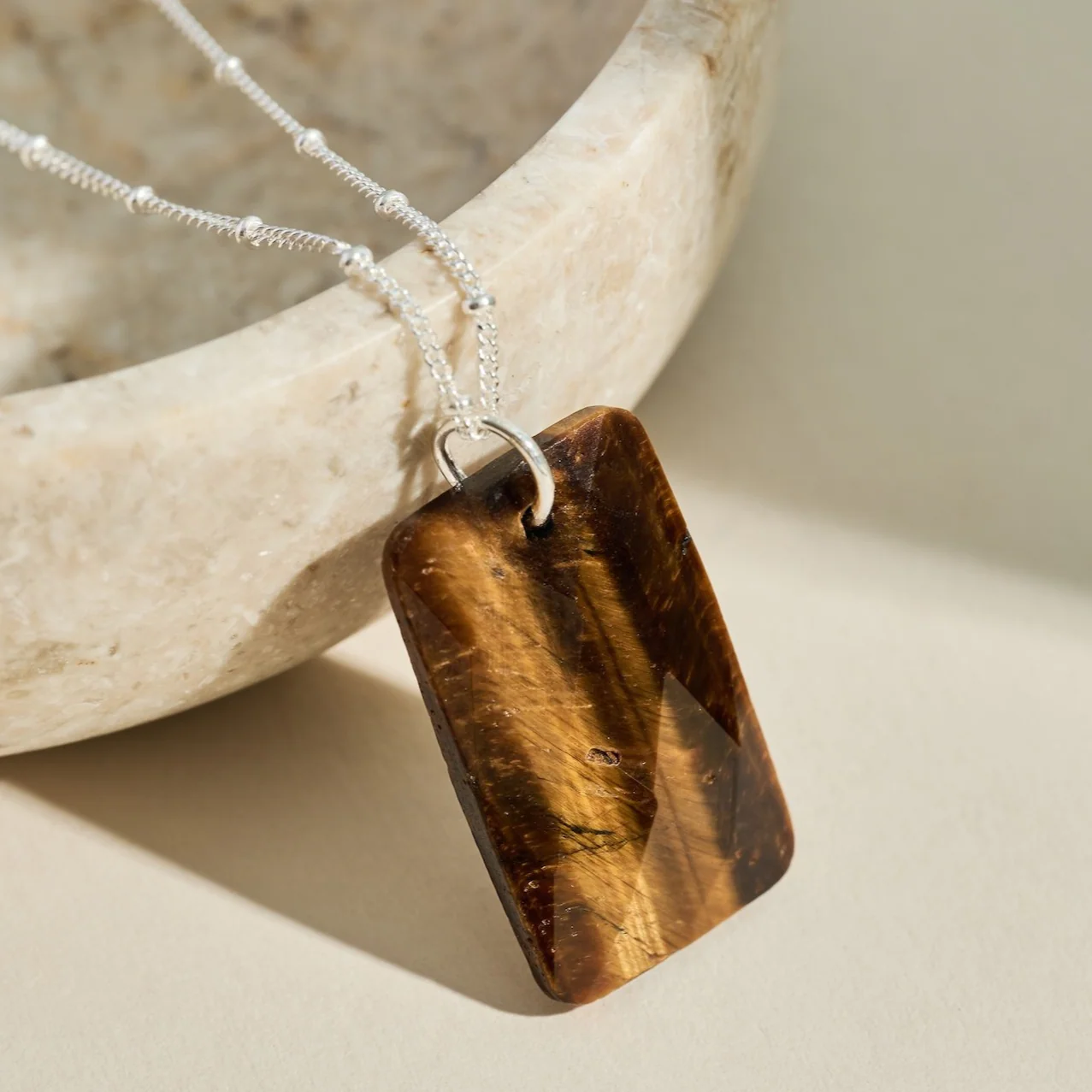 The 'Thea' Tigers Eye Silver Necklace | Bravery | Confidence | Grounding